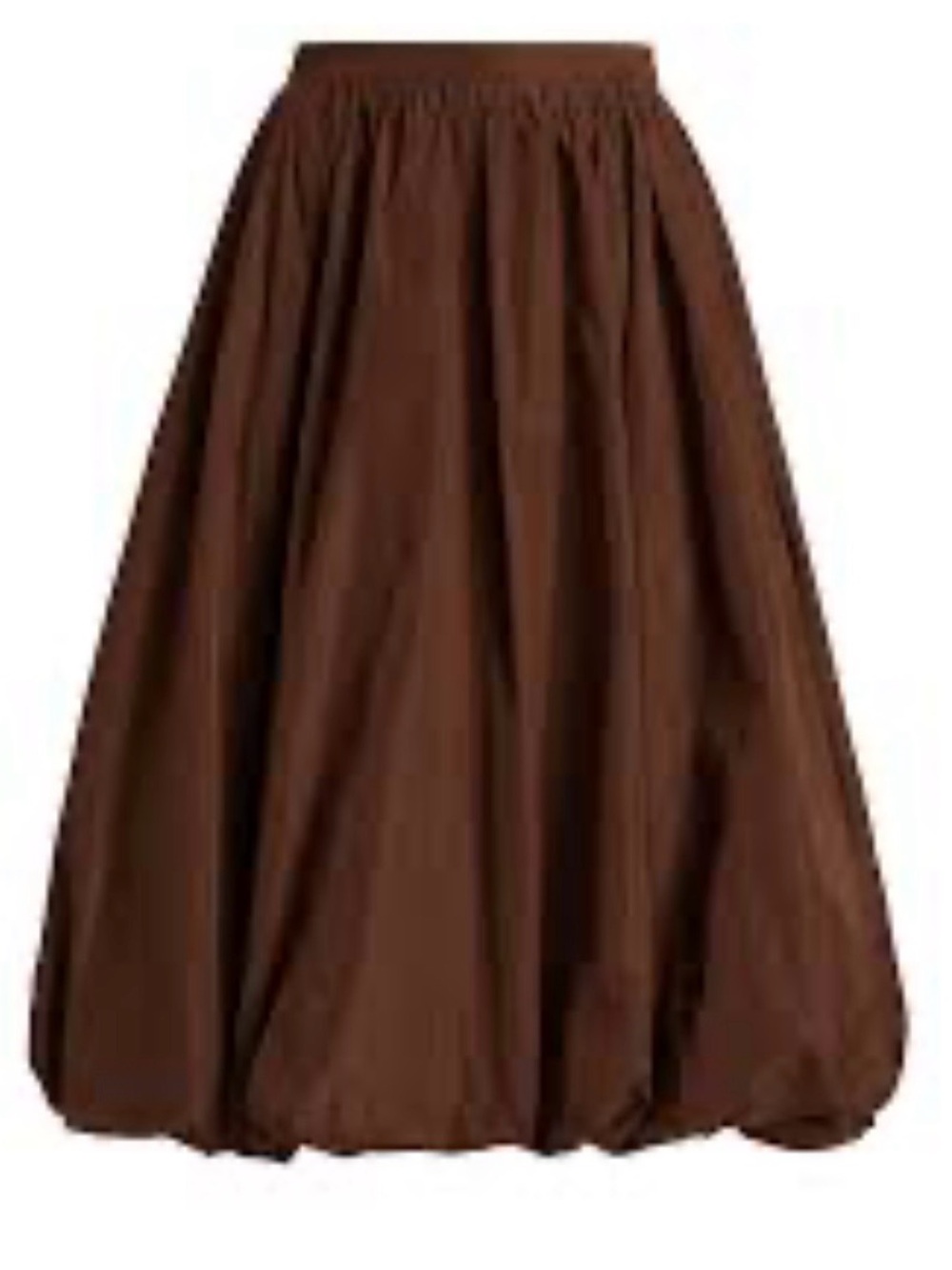 All Row boutique brand brown Bubble Midi Skirt with Gathered Waist